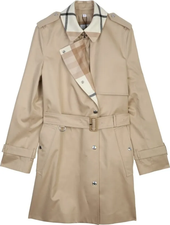 Burberry Belted Check Detailed Trench Coat