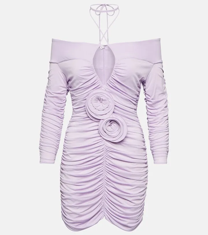 Ruched off-shoulder minidress