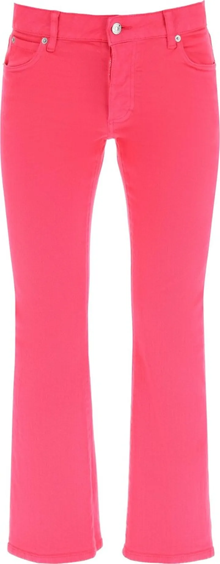 Bell Bottom Jeans In Fuchsia Bull Denim
