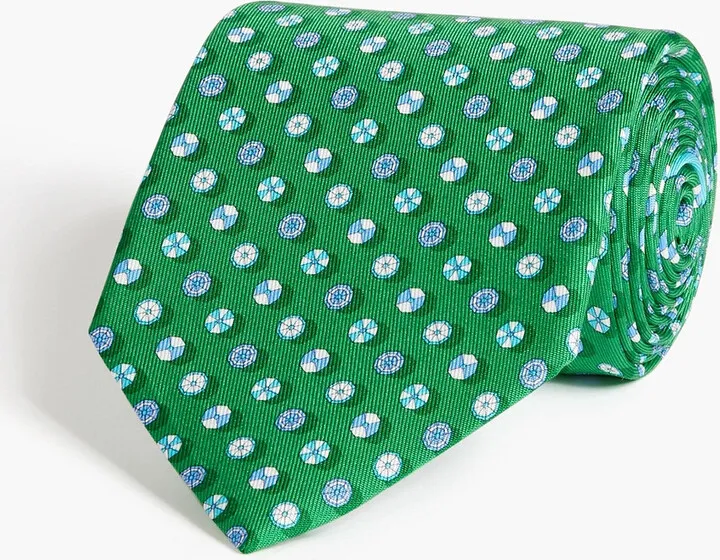 Printed silk tie