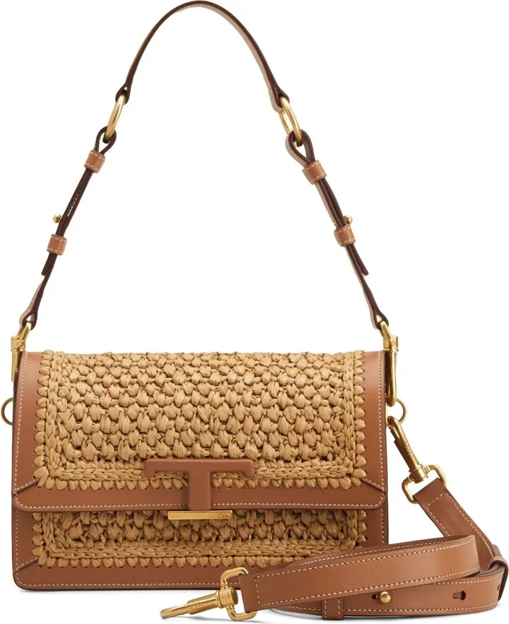 Cartella mini T crochet shoulder bag