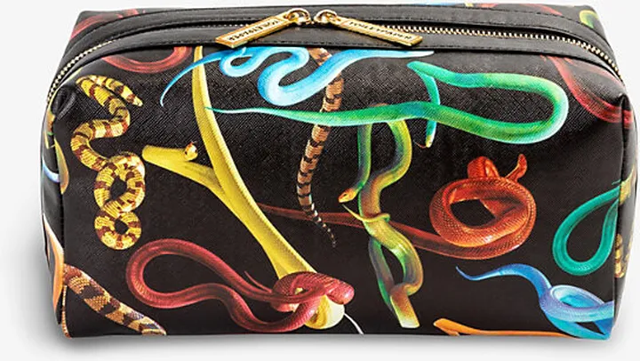 Wears Toiletpaper Snake-print Canvas Wash bag