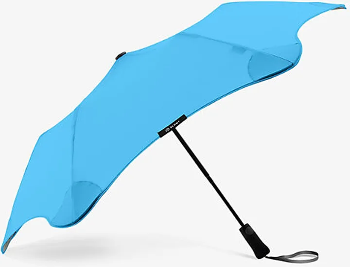 Womens Blue Metro Woven Umbrella 100cm