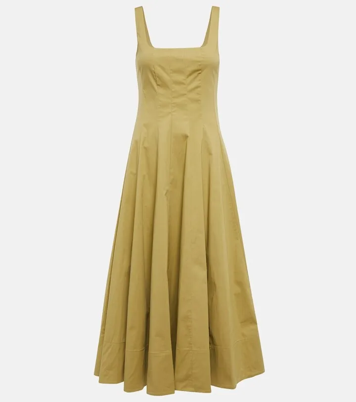 Wells pleated midi dress