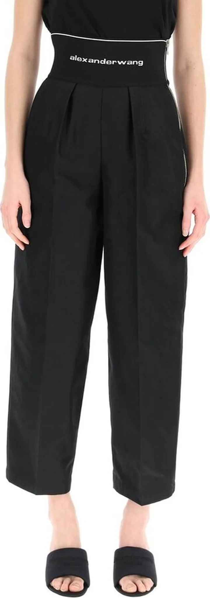 Alexander Wang Logo Intarsia Straight Leg Trousers