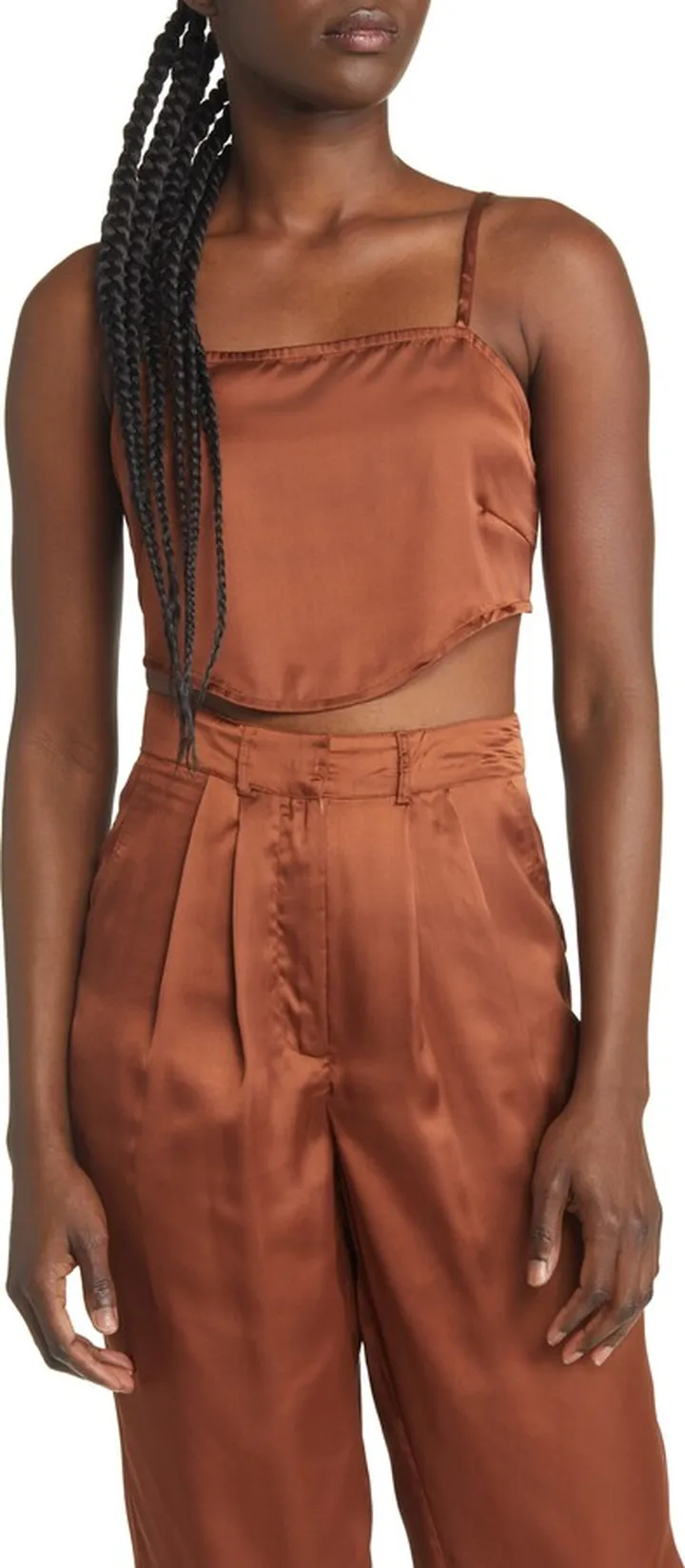 Claire Satin Crop Camisole
