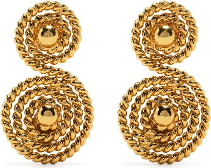 Gold-Plated Spirale Drop Earrings