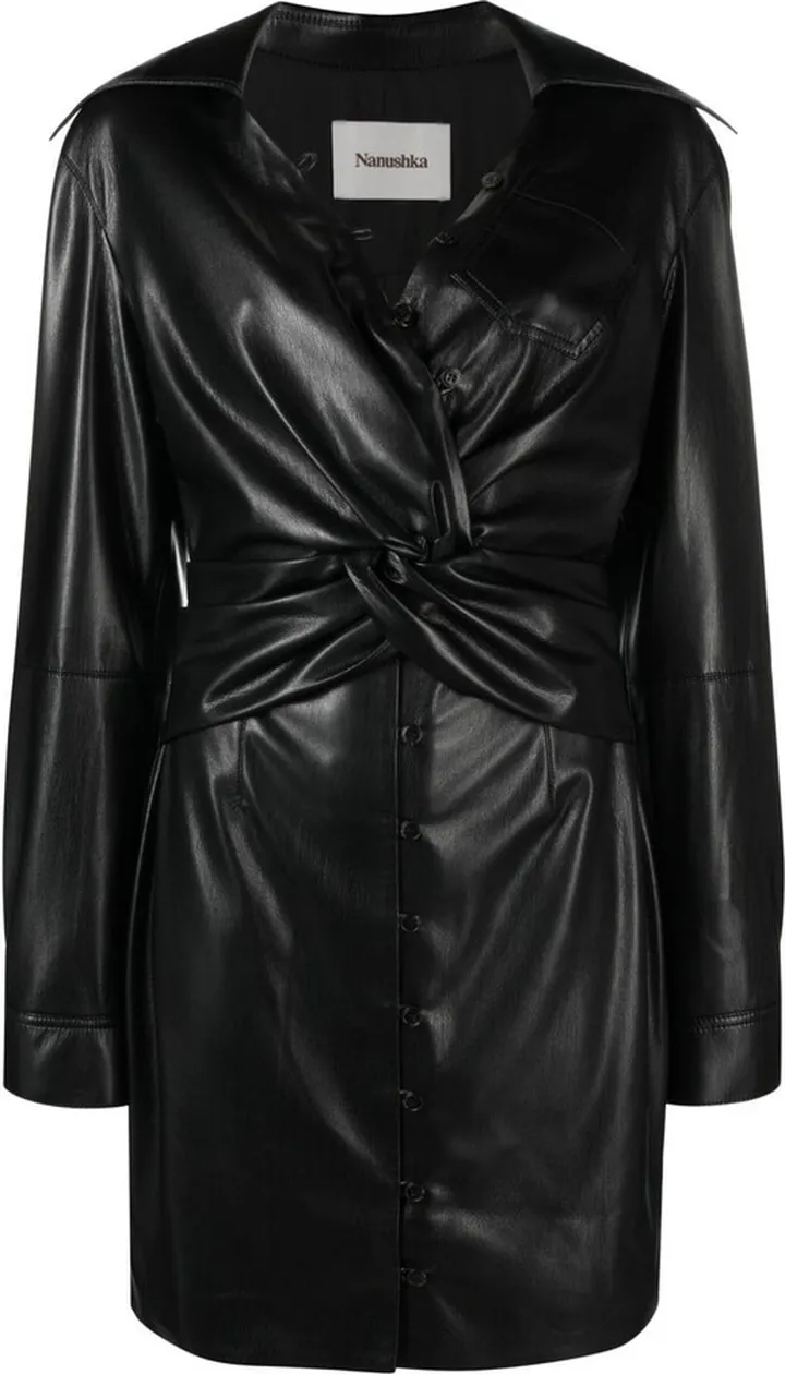 Marto faux-leather minidress