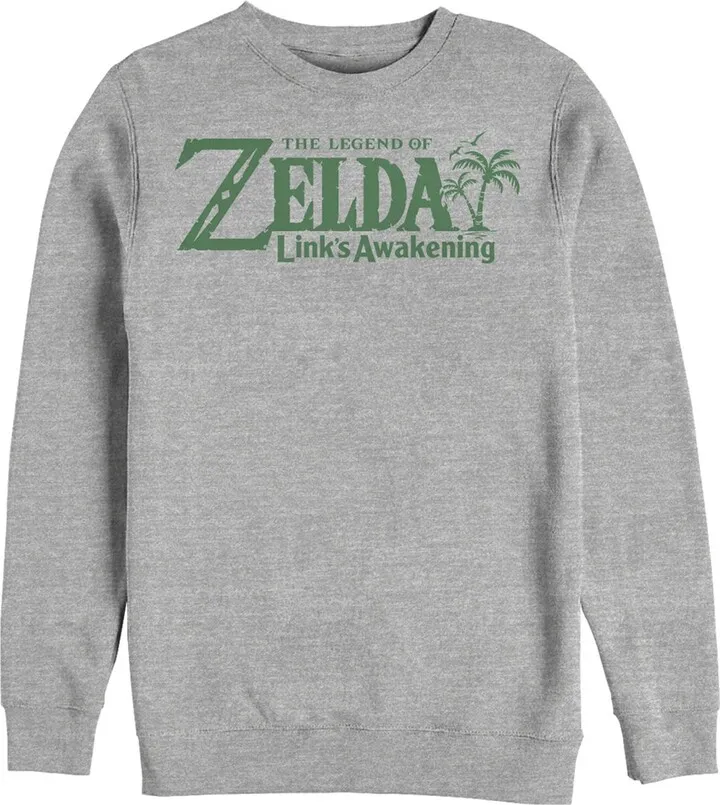 Men's Nintendo Legend of Zelda Link's Awakening Palm Logo Sweatshirt - Athletic Heather - Small