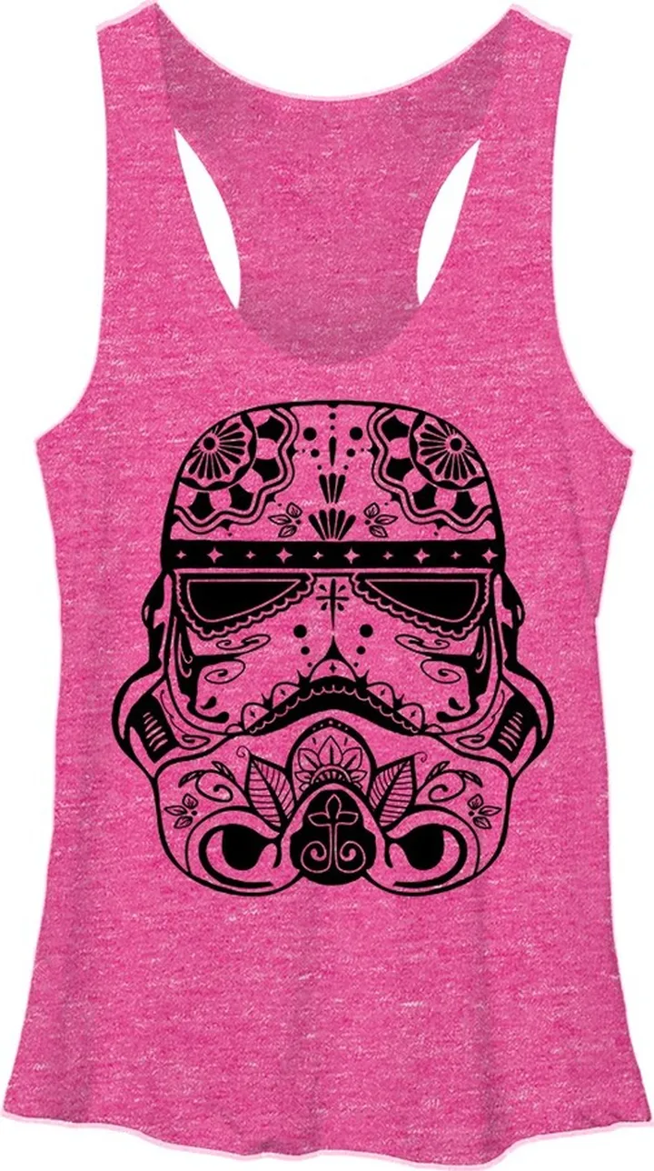 Women's Star Wars Ornate Stormtrooper Racerback Tank Top - Pink Heather - Medium