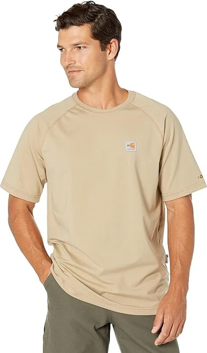 Carhartt Flame-Resistant Force Short Sleeve T-Shirt (Khaki) Men's Clothing