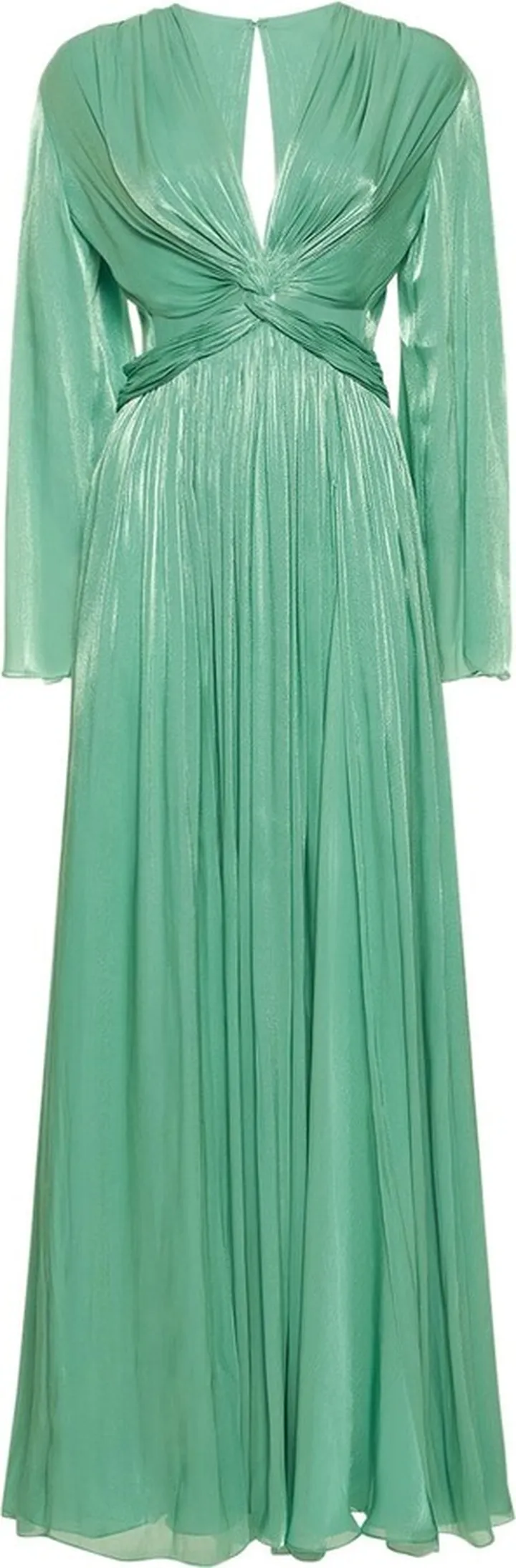 Shiny iridescent georgette knot gown
