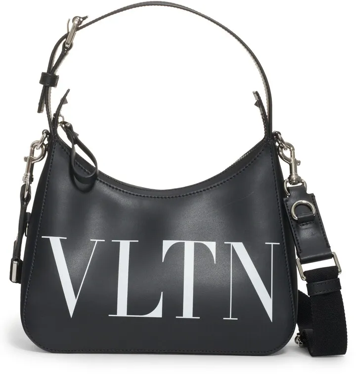 Small VLTN Leather Hobo Bag