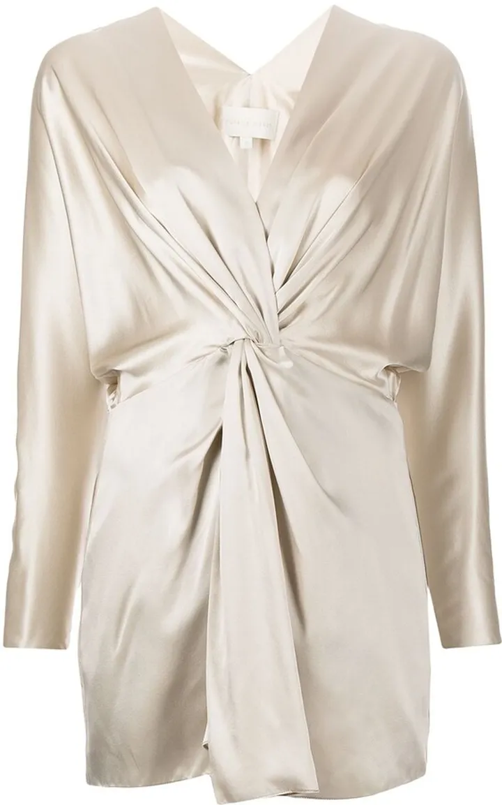 Twist-Detail Silk Dress