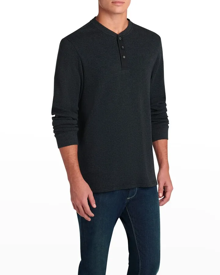 Men's Comfort Waffle-Knit Henley Shirt