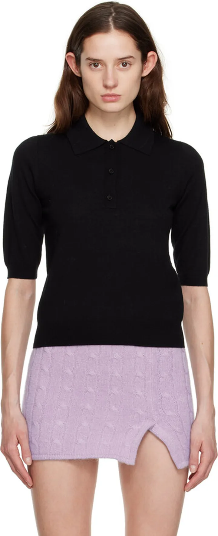 Filippa K Black Three-Button Polo