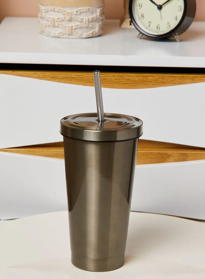 Stainless Steel Tumbler With Straw