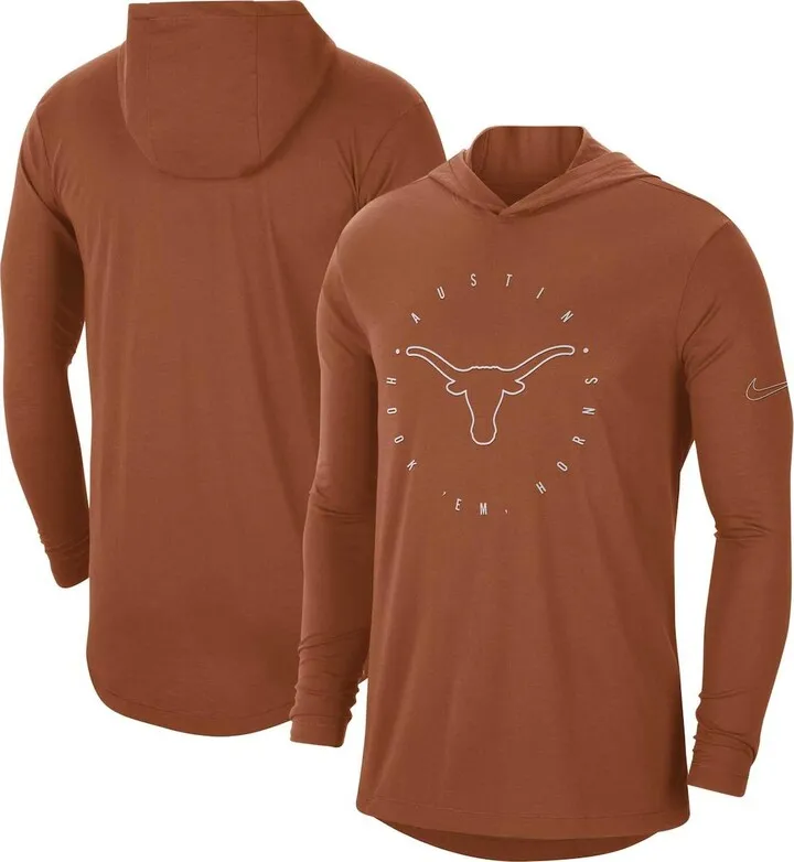 Men's Nike Texas Orange Texas Longhorns Campus Tri-Blend Performance Long Sleeve Hooded T-shirt