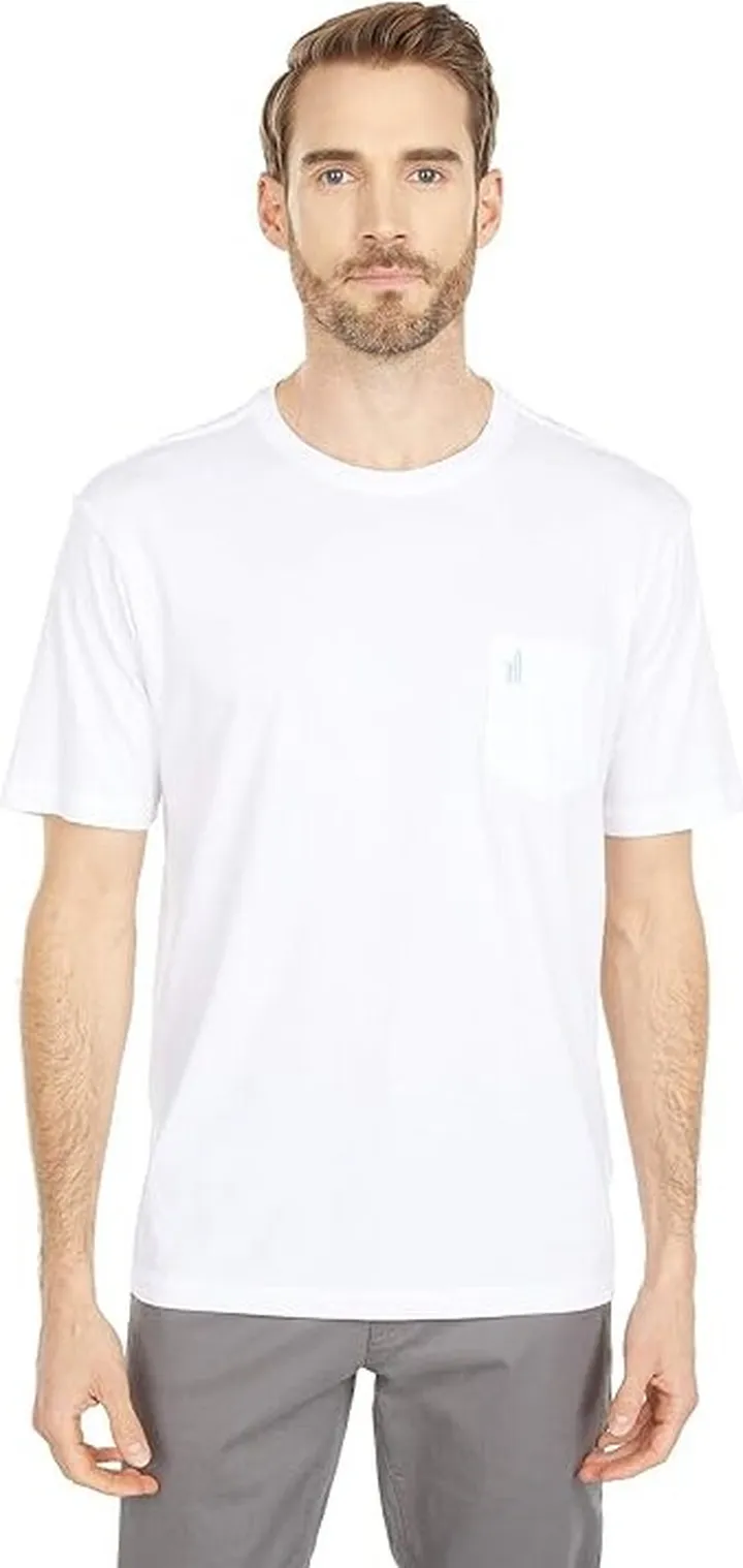 johnnie-O Dale Crew Neck T-Shirt (White) Men's Clothing