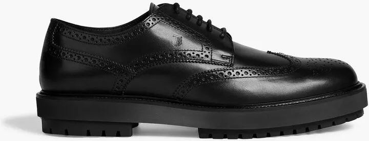 Perforated leather derby shoes