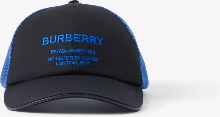 Burberry Horseferry Motif Cotton and Mesh Baseball Cap