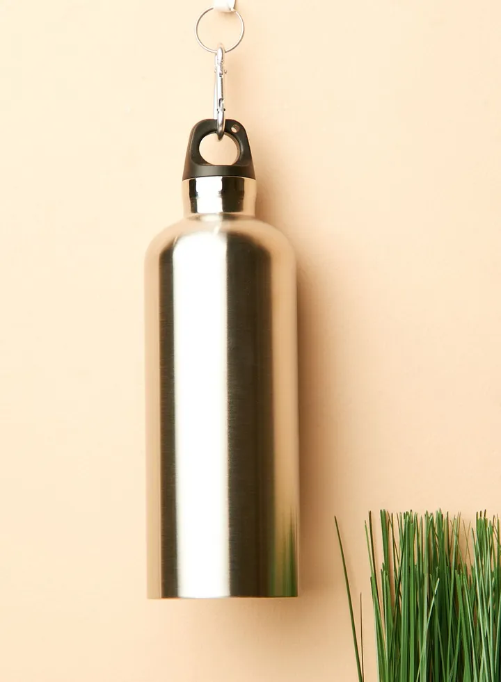 Silver Travel Water Bottle
