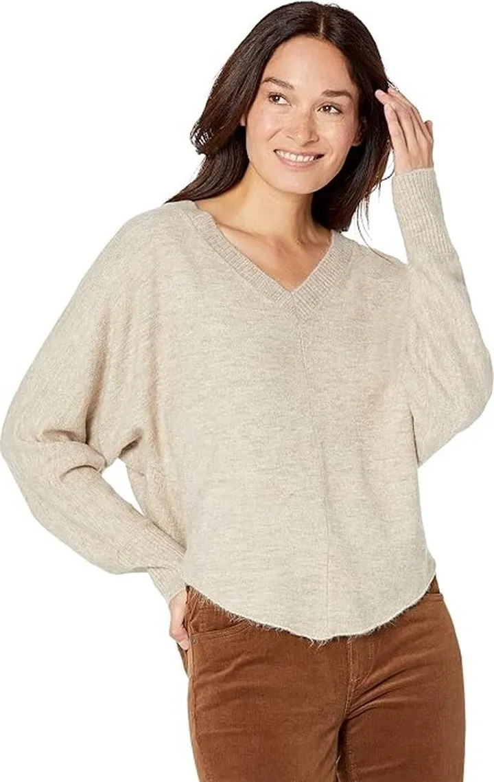 XCVI Gretchen V-Neck (Oatmeal Heather) Women's Clothing