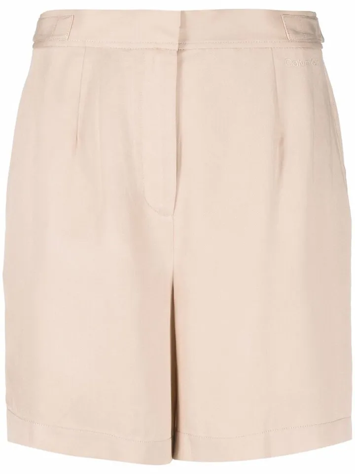 Lyocell straight-leg shorts