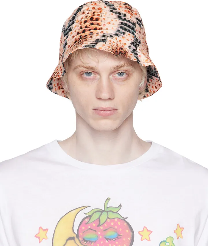 Endless Joy Beige Snake Print Bucket Hat
