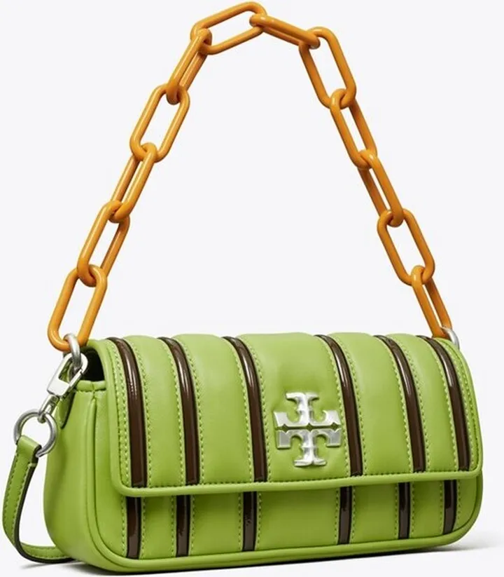 Small Kira Bombé Stripe Flap Shoulder Bag