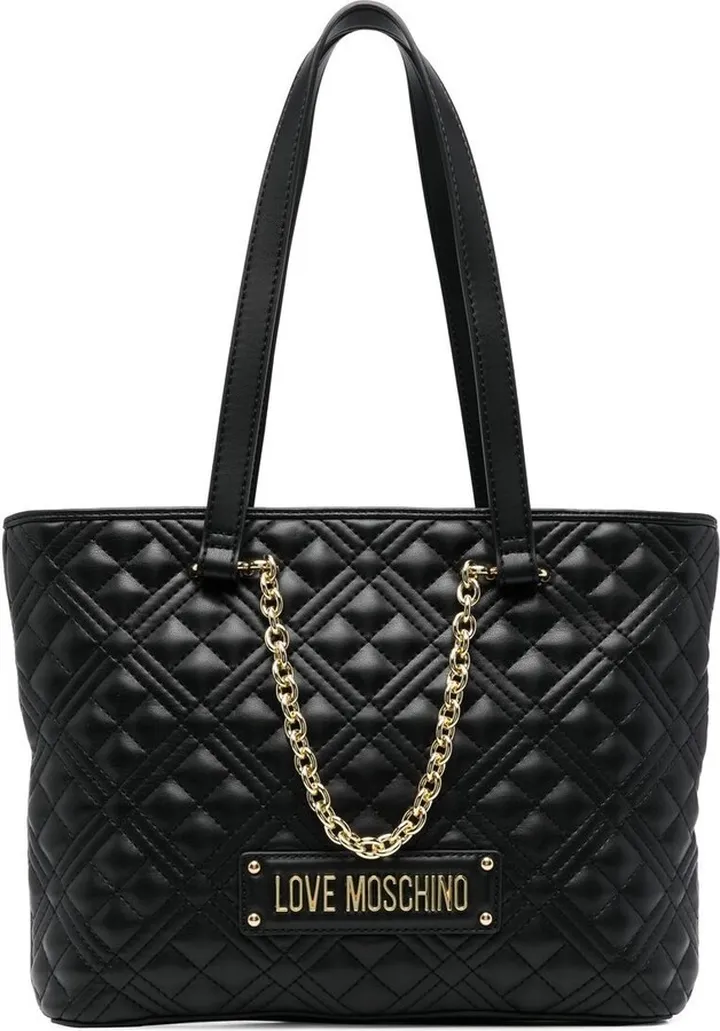 Logo-Plaque Quilted Tote Bag