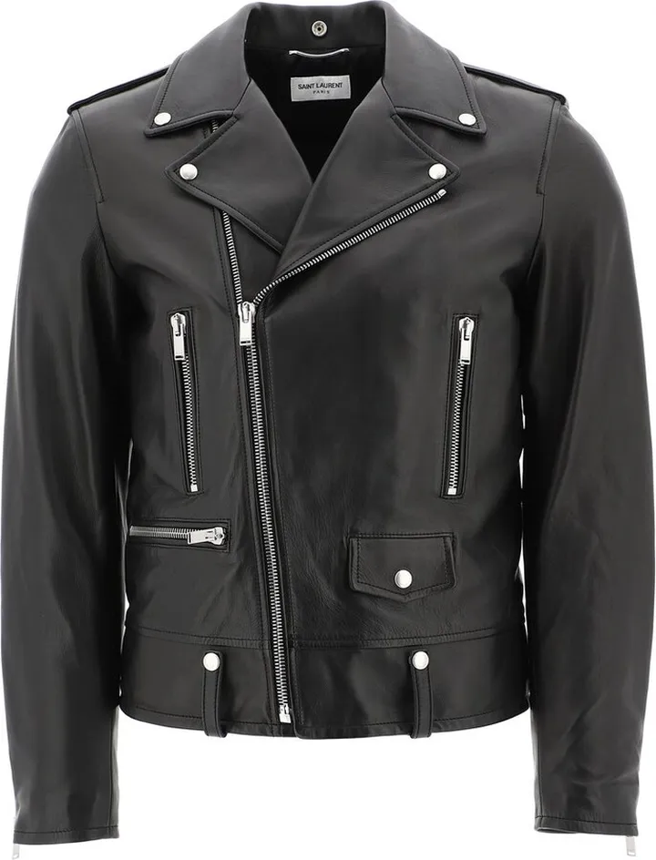 Saint Laurent Zip Detailed Biker Jacket