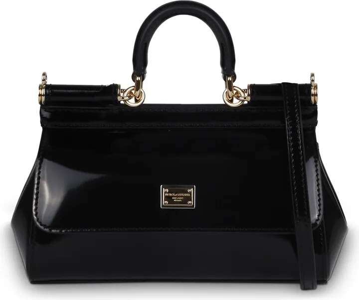 Dolce & Gabbana Small 'sicily' Shiny Leather Shoulder Bag