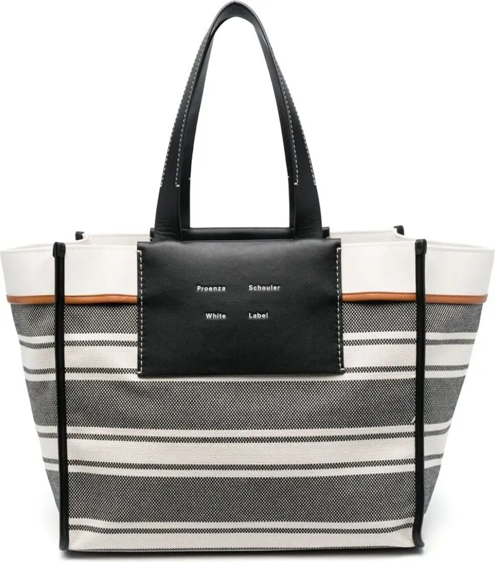 large Morris striped canvas tote bag