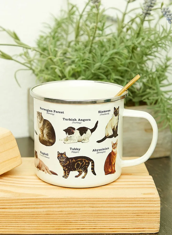 Cat Enamel Mug