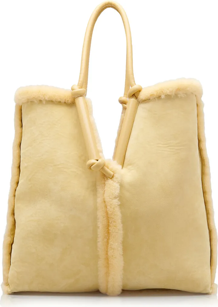 Women's Reversible Oversized Shearling Tote Bag