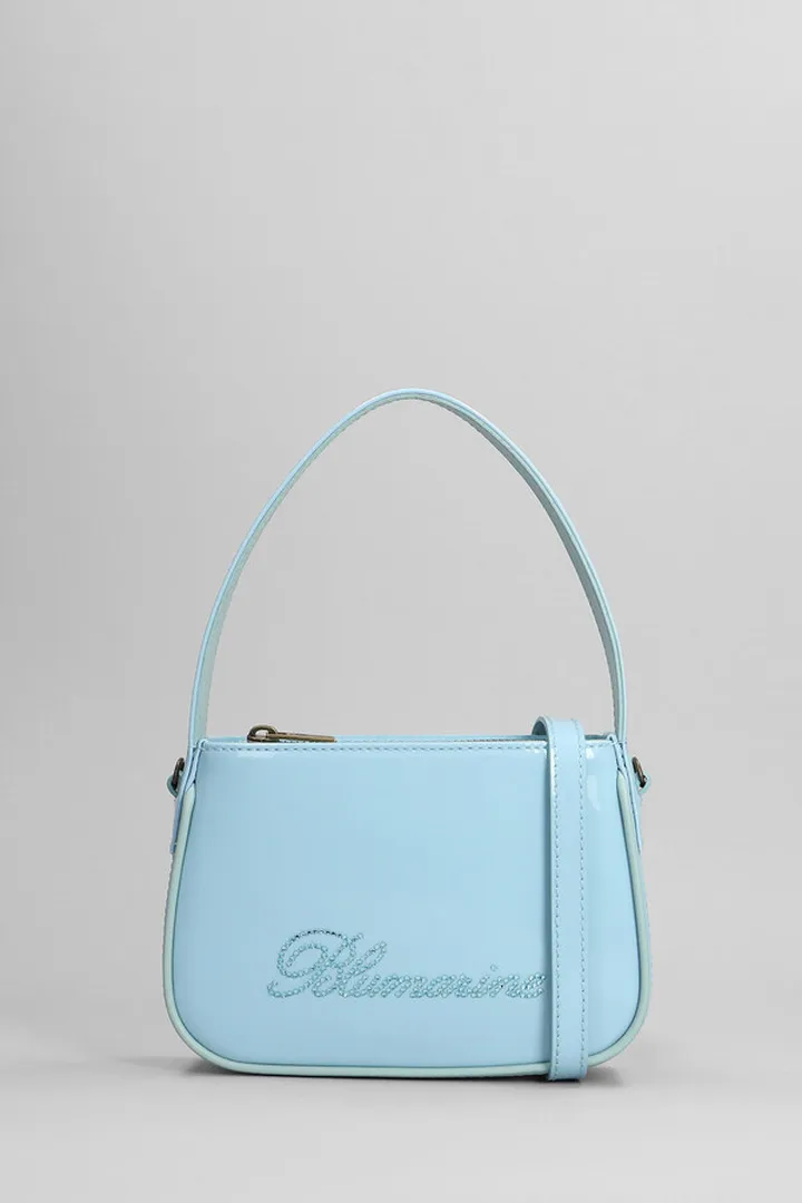 Hand Bag In Cyan Leather
