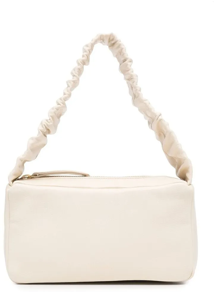 Gathered-Handle Leather Tote