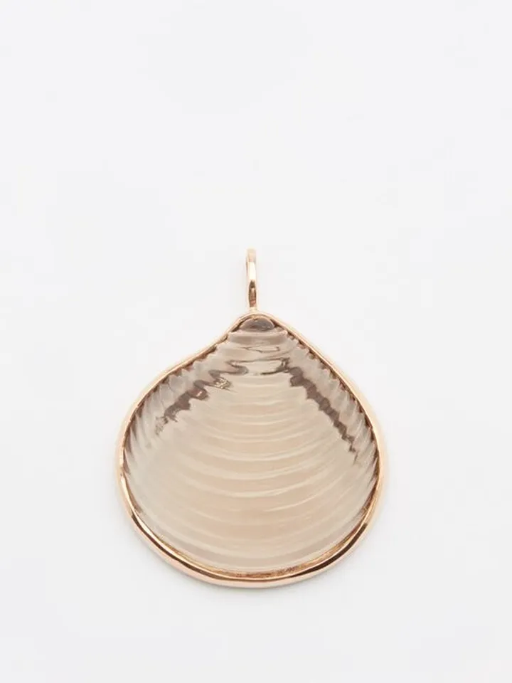 Venus Shell Rose-quartz & 18kt Rose-gold Charm