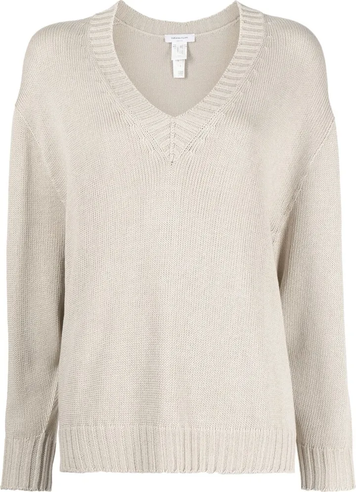 V-neck knitted jumper