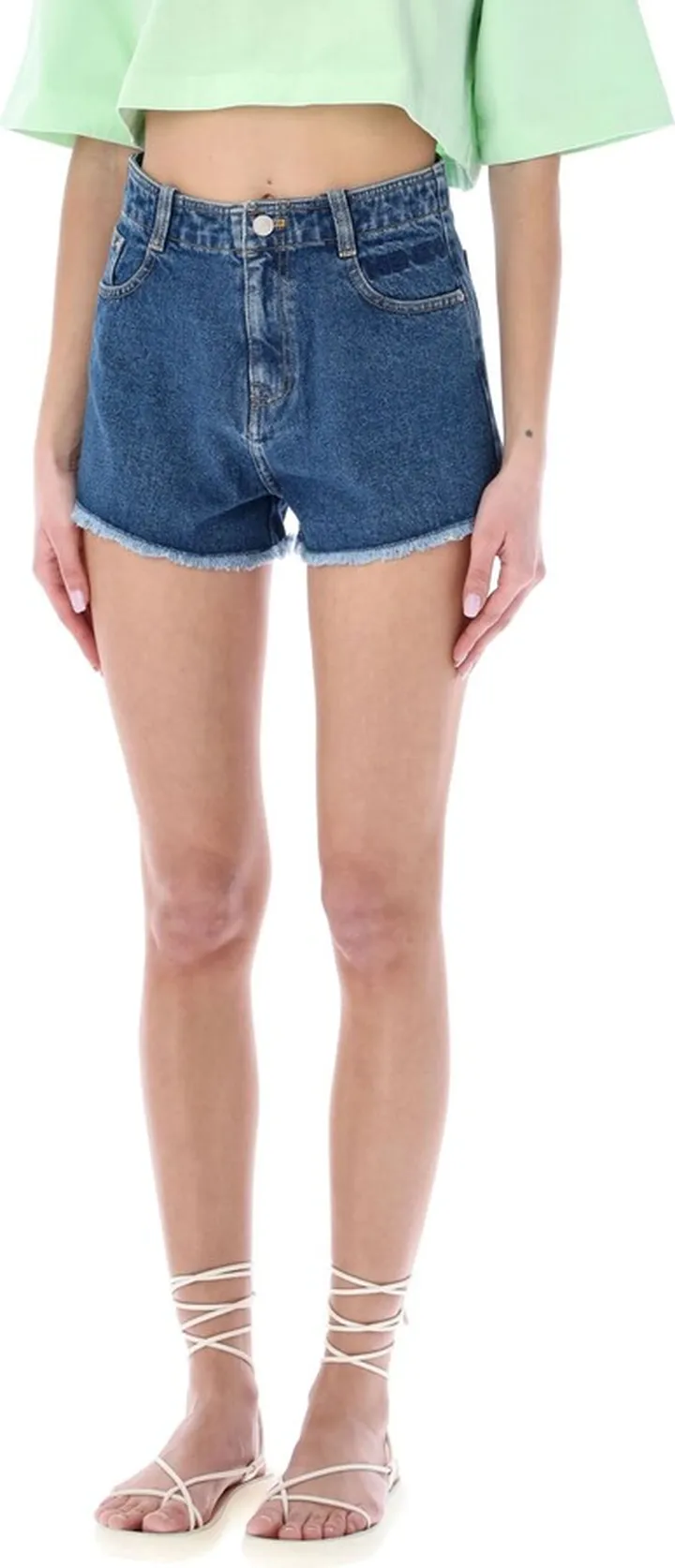 Blue Cotton Denim Shorts By Kenzo. Featurin