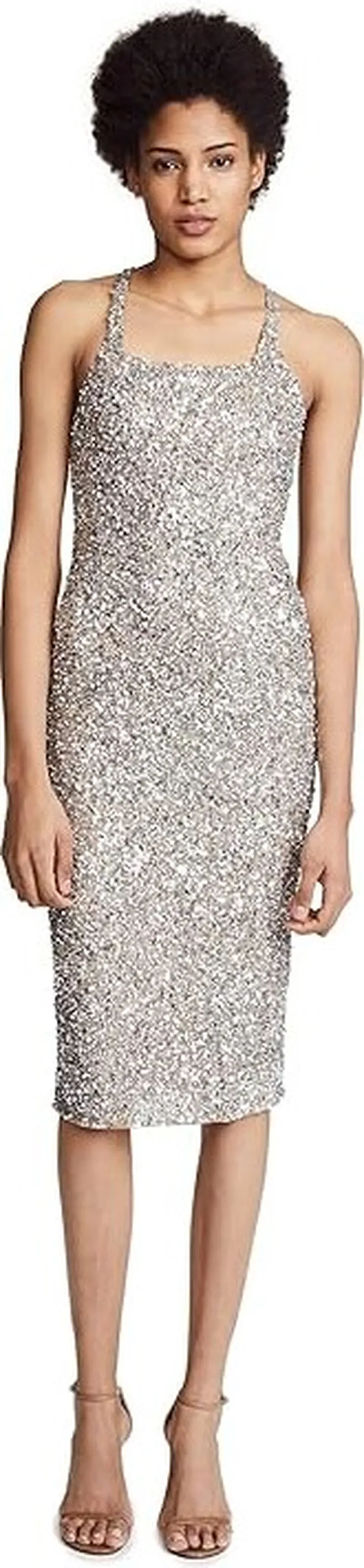 Parker Women's Sage Sleeveless Fitted Beaded Dress (Silver) Women's Dress
