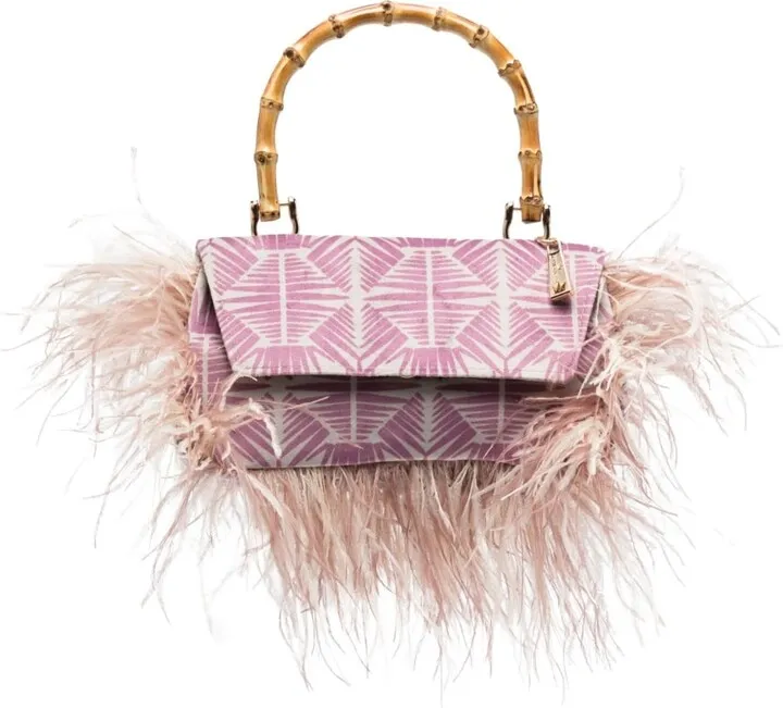 Feather-Detail Tote Bag