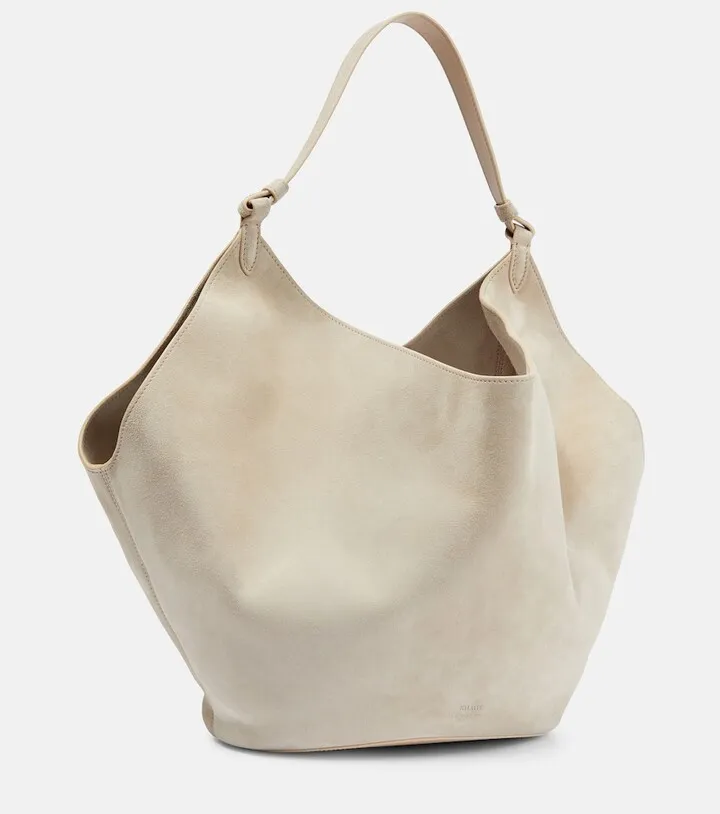 Lotus Medium suede tote
