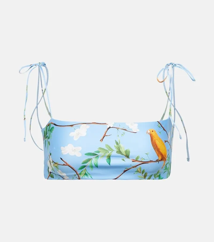 Primavera Aves printed bikini top