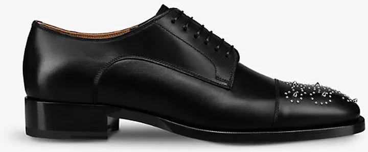 Womens Black Maltese Stud-embellished Leather Oxford Shoes