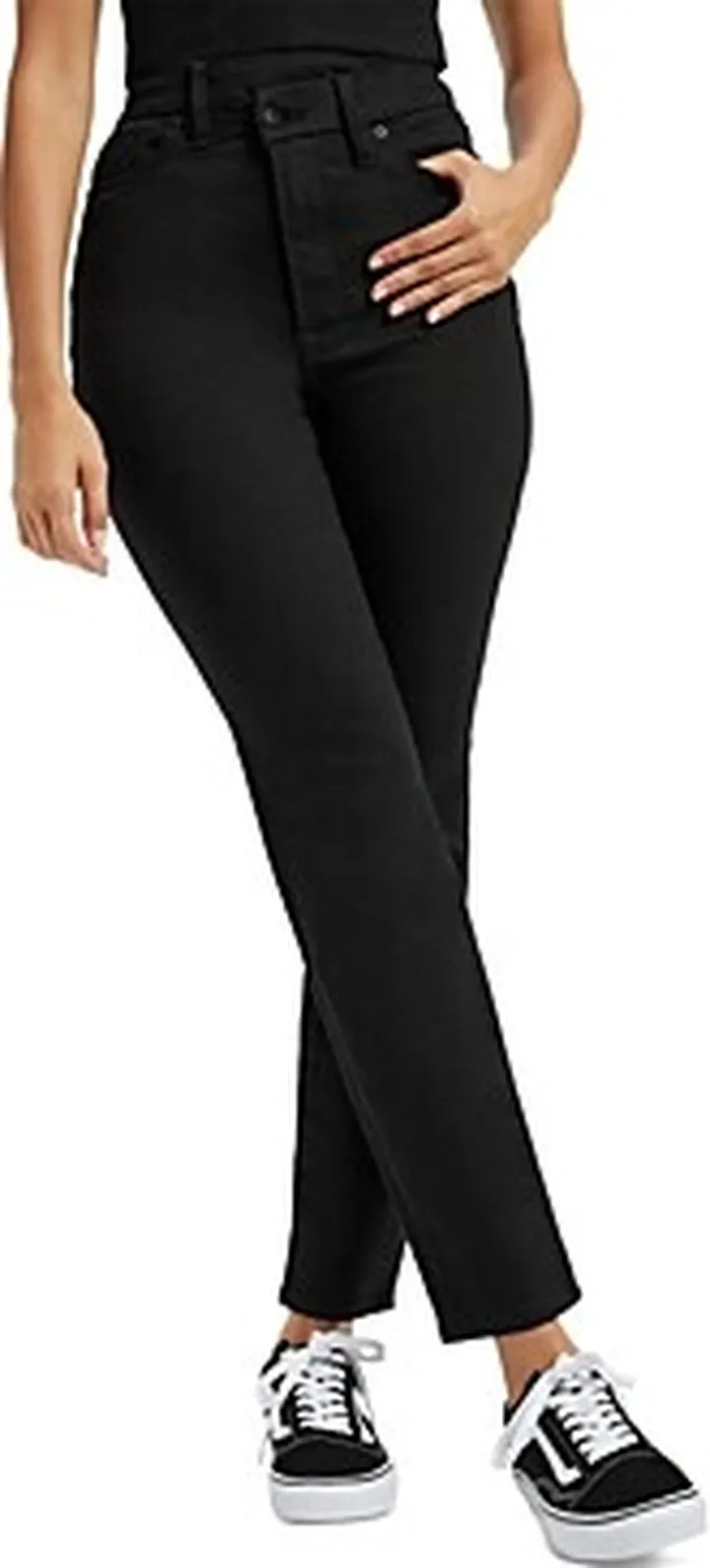 Good American Good Classic Crossover Never Fade High Rise Slim Jeans in K001