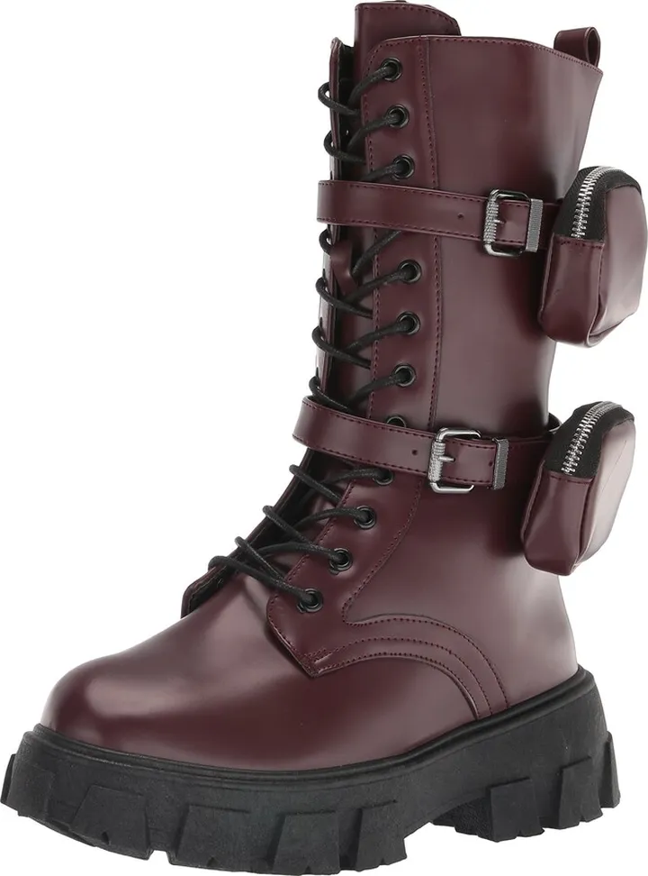 YOKI-SANTY-80 Women's Lace Up Leather Military Combat Boot