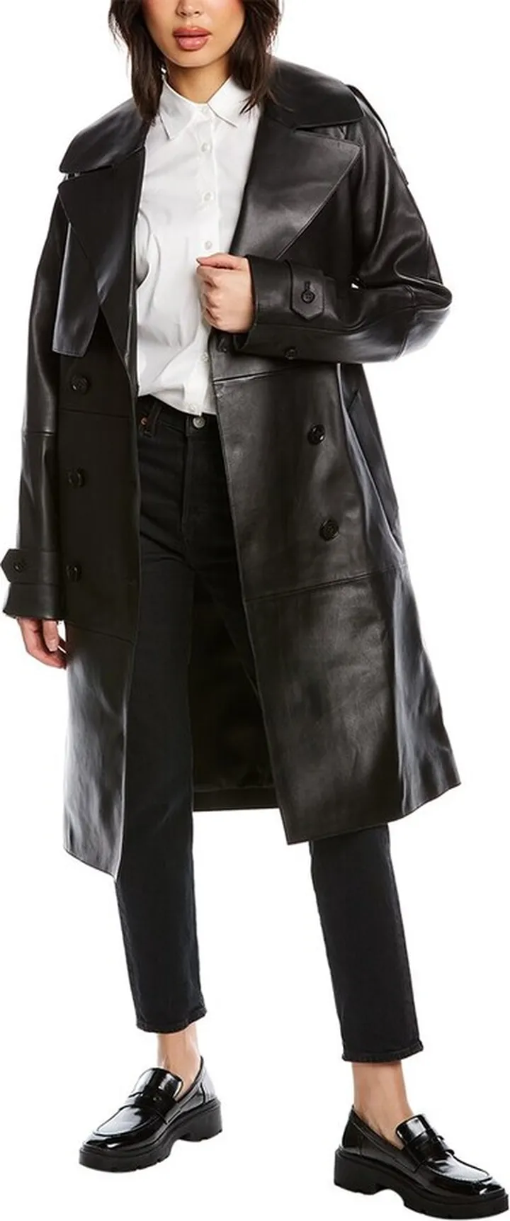 Mackage Trisha Leather Trench Coat