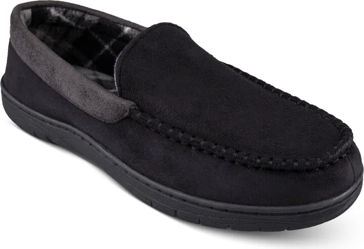 Haggar Men's Microsuede Fleece-Lined Venetian Slippers